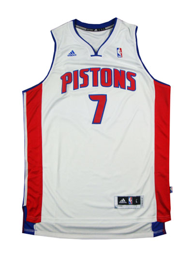 Brandon Jennings, Detroit Pistons -Blanc - Cliquez sur l'image pour la fermer